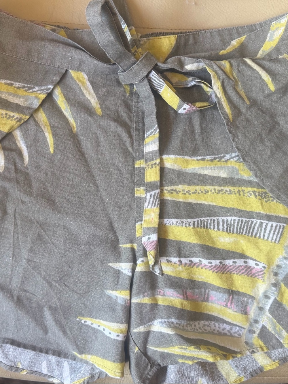 Patagonia Gray Shorts with Yellow & Pink Print